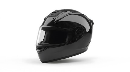 Fototapeta premium Sleek Black Motorcycle Helmet: A Symbol of Speed and Safety