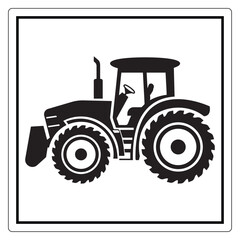 Black silhouette of a modern agricultural tractor