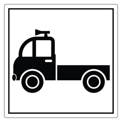 Black silhouette of a cartoon truck vehicle