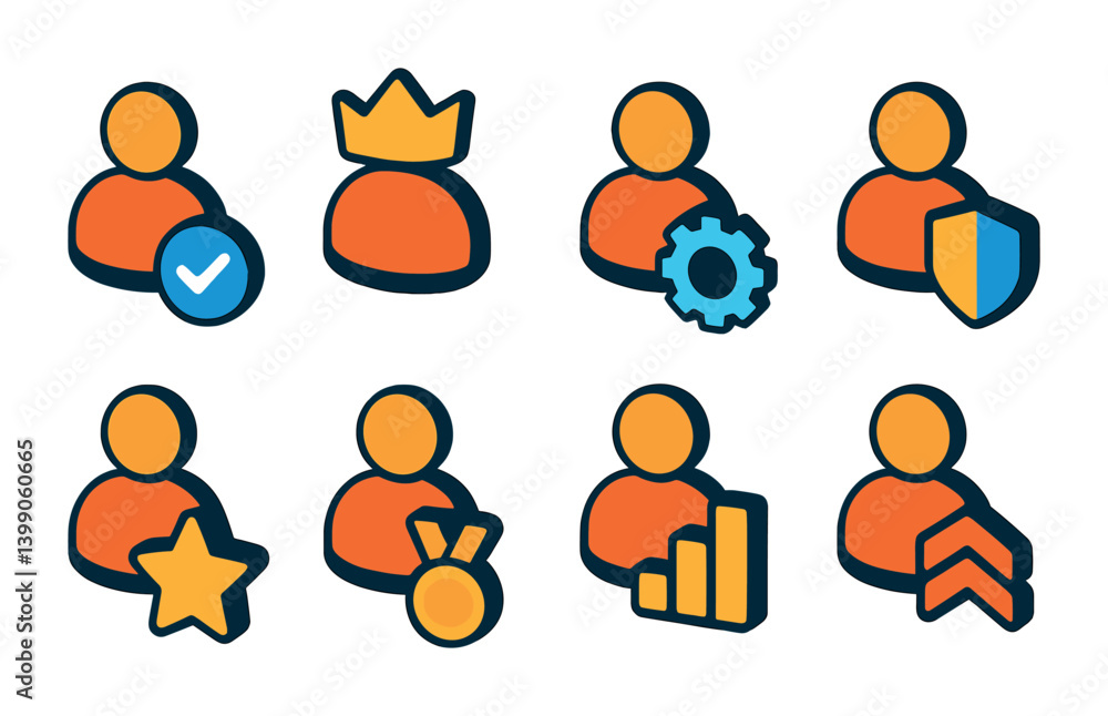 Aufkleber isometric flat vector set of icons of update notifications: bell with check, update alert, pending u