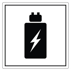 Obraz premium Simple Icon of a Battery with Lightning Bolt Symbol
