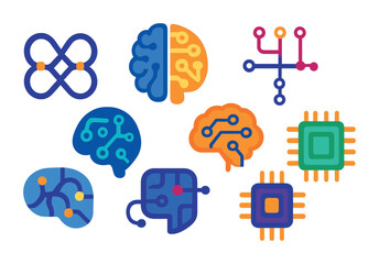 Isometric flat vector set of icons of mental health and love: heart brain, balanced heart, love therapy, mindful heart, calm heart, talk with heart, emotional support heart, empathy icon. isolated