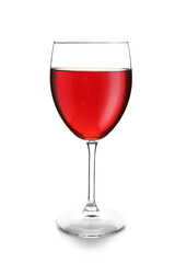 Glass of wine on white  background