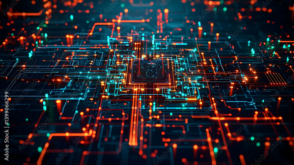 Poster abstract circuit board technology design background