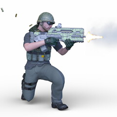 兵士　3DCGレンダリング