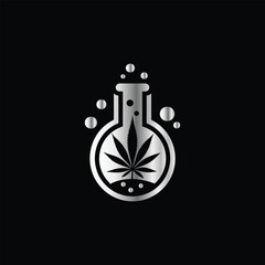 Cannabis leaf vector illustration design template. Marijuana leaf icon. Caduceus Caduceus Medical Emblem. Vector illustration.
