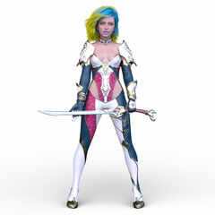 サイバーウーマン　3DCGレンダリング