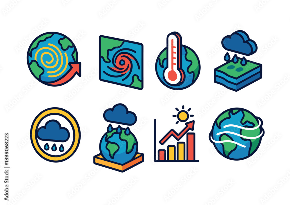 Poster isometric flat vector set of icons of phone widgets: clock widget, weather widget, calendar widget, 