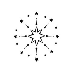 Abstract Starburst Pattern: Minimalist Black & White Design