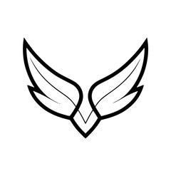 Obraz premium Minimalist Wing Icon: Elegant, Bold, Monochromatic Design