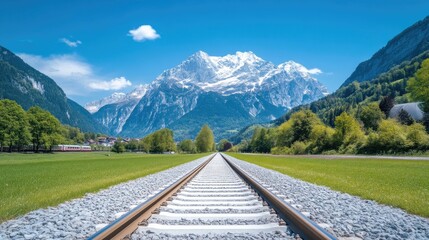 Scenic mountain railroad tracks