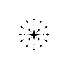 Retro Starburst Graphic - Minimalist Black & White Design
