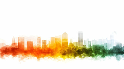 Fototapeta premium Colorful Abstract Cityscape Silhouette