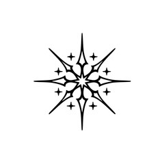 Elegant Black and White Snowflake Design - Minimalist Holiday Decor
