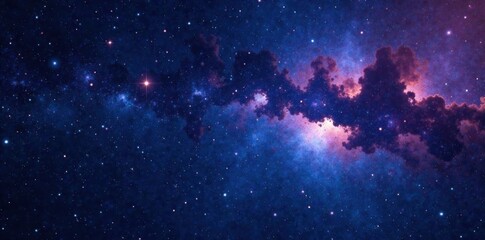 Naklejka premium Dark celestial background with stars and galaxy, galaxy, night,