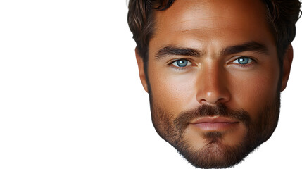 Obraz premium Closeup portrait of a man with blue eyes and a beard