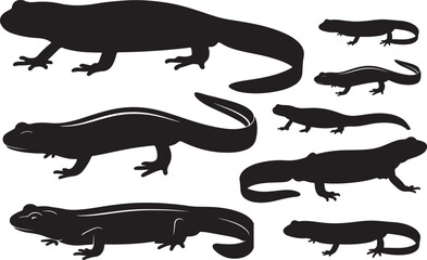 Eft Newt Silhouette – Minimal Vector Illustration on White Background