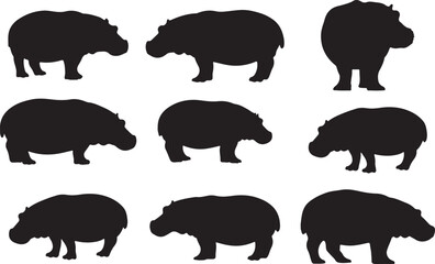 Hippo Silhouettes