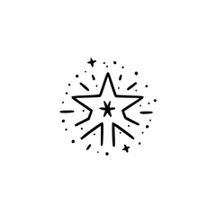 Hand-drawn Star Burst Illustration, Whimsical Vector Design on White