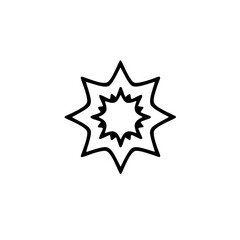Black & White Explosion Icon - Minimalist Graphic Design