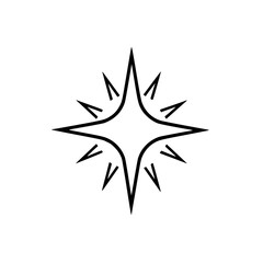 Simple Starburst Icon in Black and White, Elegant Design