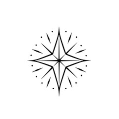 Minimalist Compass Rose Illustration on White Background