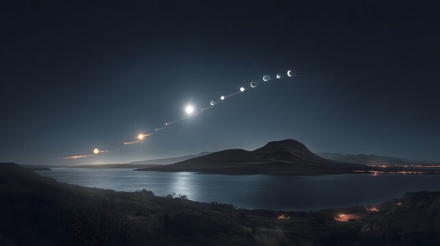 Seven planets align in a glowing arc, inspiring celestial wonder and cosmic harmony