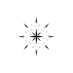 Minimalist Black & White Starburst Design on White Background