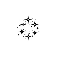 Starburst Circle: Minimalist Black & White Vector Illustration