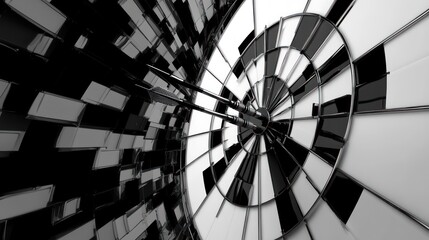 Abstract black and white architectural design