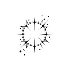 Abstract Geometric Burst Icon in Black and White, Minimalist Design