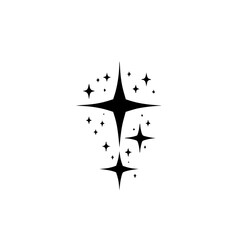 Minimalist Starburst Cluster: Elegant Black and White Design