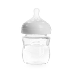 Feeding bottle with water isolated on white