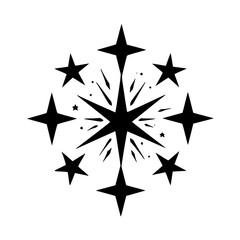 Obraz premium Black Starburst on White: Abstract Geometric Design