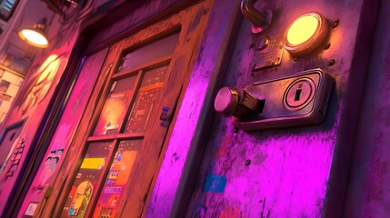 Secure Digital Server with Lock and Padlock for Cyber Protection