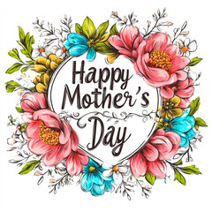 Celebrate Mother's Day with this beautiful floral illustration. A perfect way to show love and appreciation to mothers everywhere.
