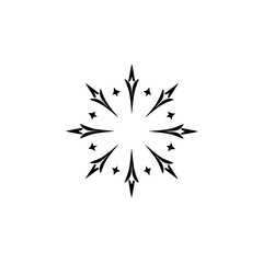 Obraz premium Minimalist Snowflake Illustration: Elegant Black & White Design Element