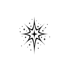 Obraz premium Retro Starburst Vector Illustration on White, Celestial Design