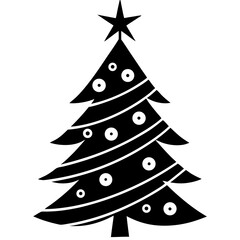 Obraz premium Create a minimalist, monochrome illustration of a Christmas tree
