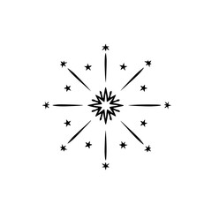 Elegant Starburst Design, Black and White, Minimalist Style