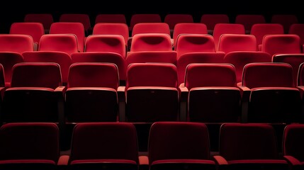 Empty Red Seats in a Dark Theater: Awaiting the Show
