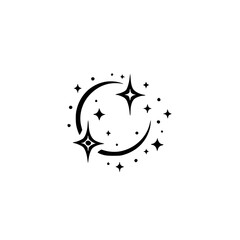 Abstract Star Circle: Elegant Black & White Minimalist Design