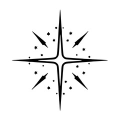 Retro Starburst Vector Illustration in Black & White