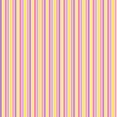 Obraz premium Seamless vertical striped pattern in pastel pink, yellow, and lavender tones. Bright cheerful background perfect for kids designs, textiles, wrapping paper, stationery, branding, and playful projects.