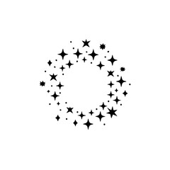 Sparkling Star Circle: Minimalist Black & White Design