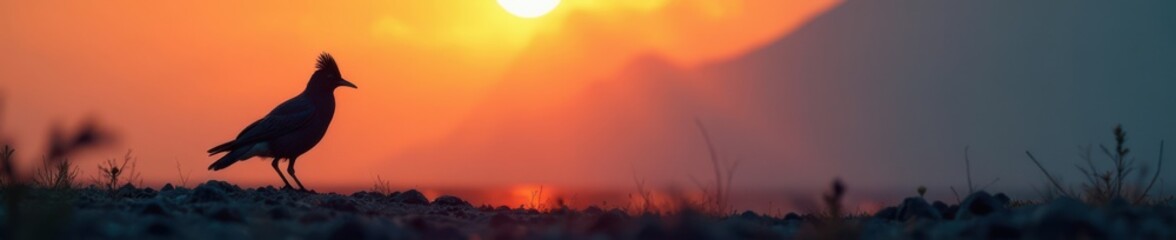 Obraz premium Label with a bird's silhouette for identification, outdoor sign, label