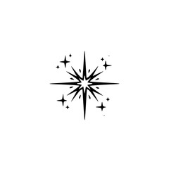 Fototapeta premium Elegant Black Starburst Icon on White Background