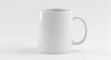 Fototapeta premium Minimalist white coffee mug mockup isolated for custom design showcasing