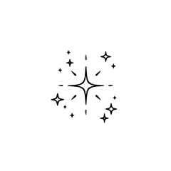 Minimalist Star Burst Vector Icon in Black and White