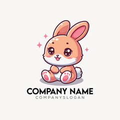 Rabbit Logo Design Vector Illustration